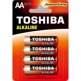 Toshiba Pack de 4 pilas AA Alkaline LR6 1.5V